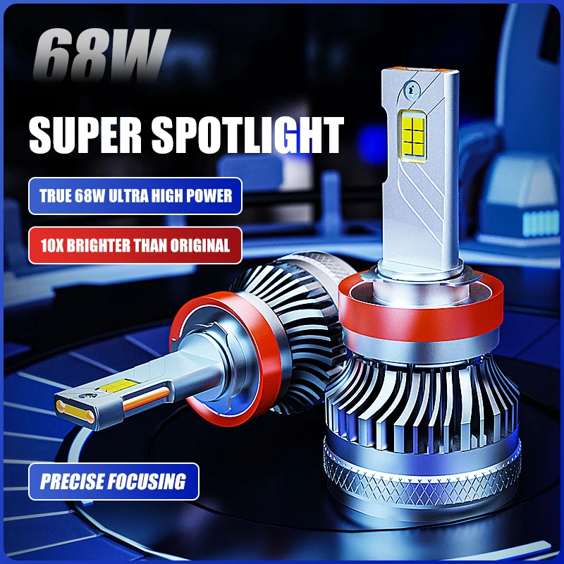 ASLENT 136W 48000LM H7 H4 H1 H3 Led Lamp Double Copper Tube Led Light Car H11 H8 HB3 9005 HB4 9006 9012 Headlight Bulb White