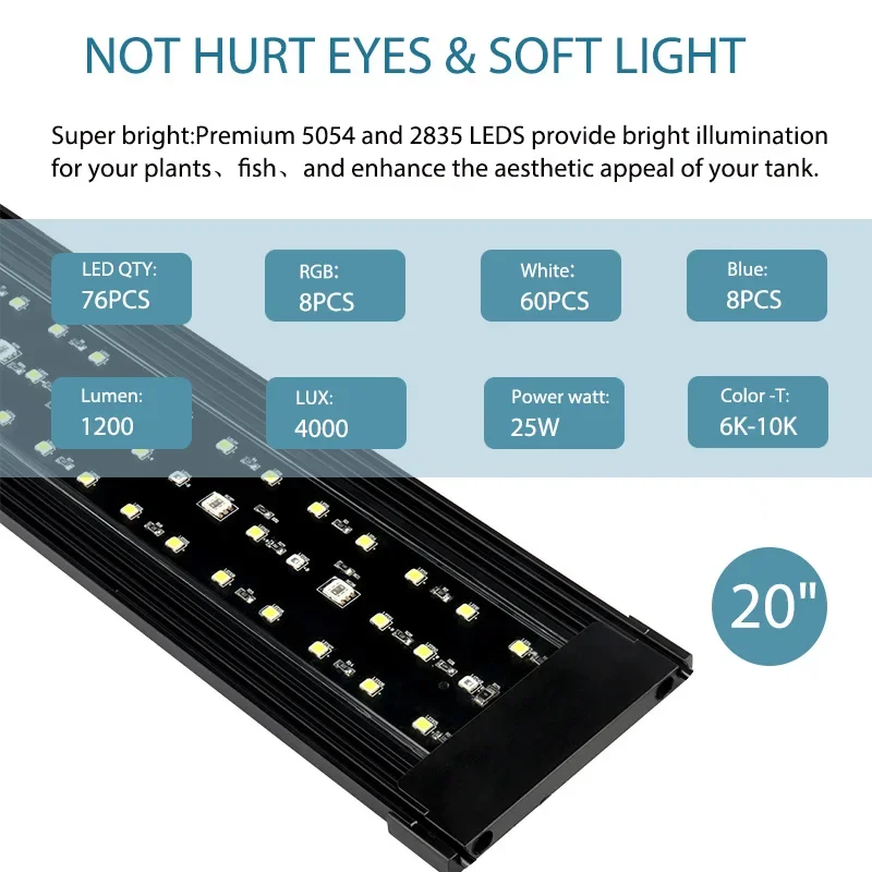 White RGB Aquarium Tank Led fish tank led Aquarium Lamp aquarium lights for live plant tank