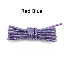 Radiant Metallic Glitter Round Shoelaces in Vibrant Gradient Hues - 160cm (Red blue)