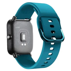 Universal 20mm/22mm Silicone Smartwatch Band Replacement Strap for 20mm watch band (Cyan 22)