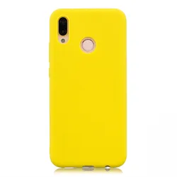 Matte Soft Touch Silicone Phone Case - Skin Feel TPU Back Cover - Honor 8s (YELLOW)