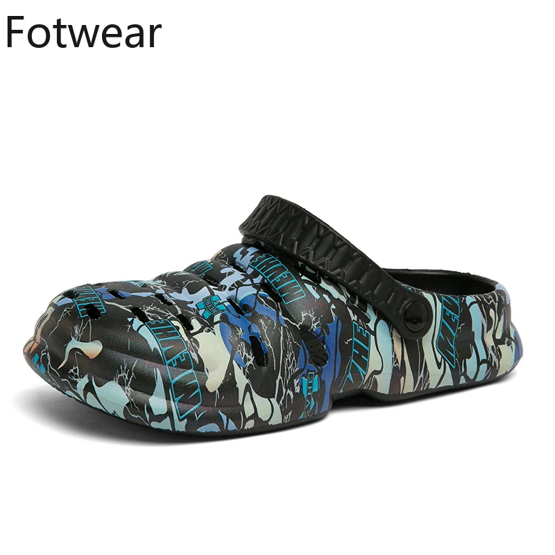 Camouflage Men Slippers Summer Breathable Mens Sandals Slip on Slides Big Size 46 Lightweight Beach Garden Shoes Casual Slippers