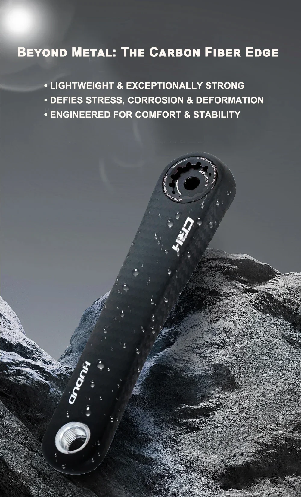 Carbon-Kurbelgarnitur für Rennräder, 155mm-175mm Länge, DUB 24mm Titan-Spindel für 110BCD Spider Spec EASTON Interface Kurbelgarnitur – Detail 7