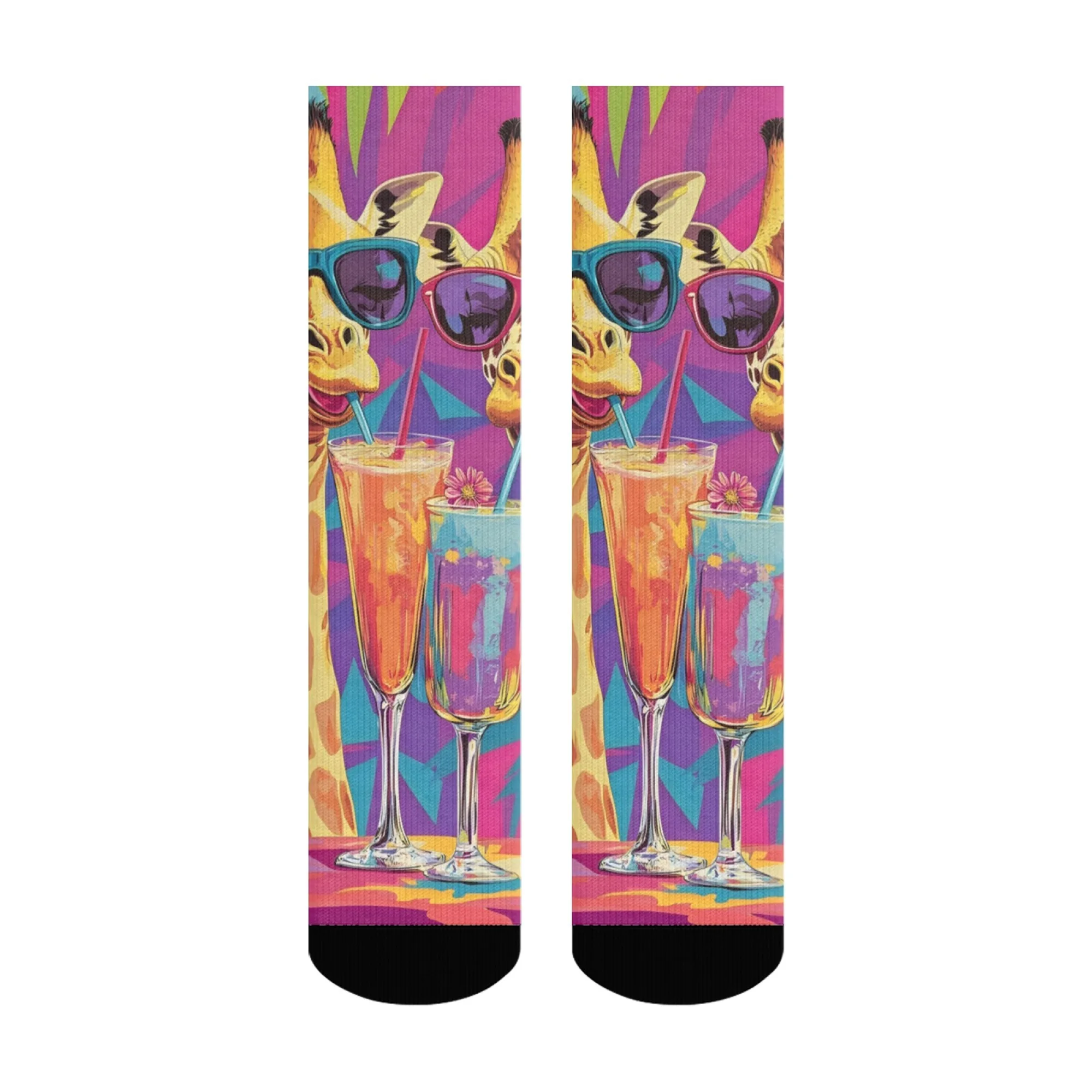 Men's Giraffe Print Casual Socks - Comfortable, Breathable, Non-Slip Fashion Accessories