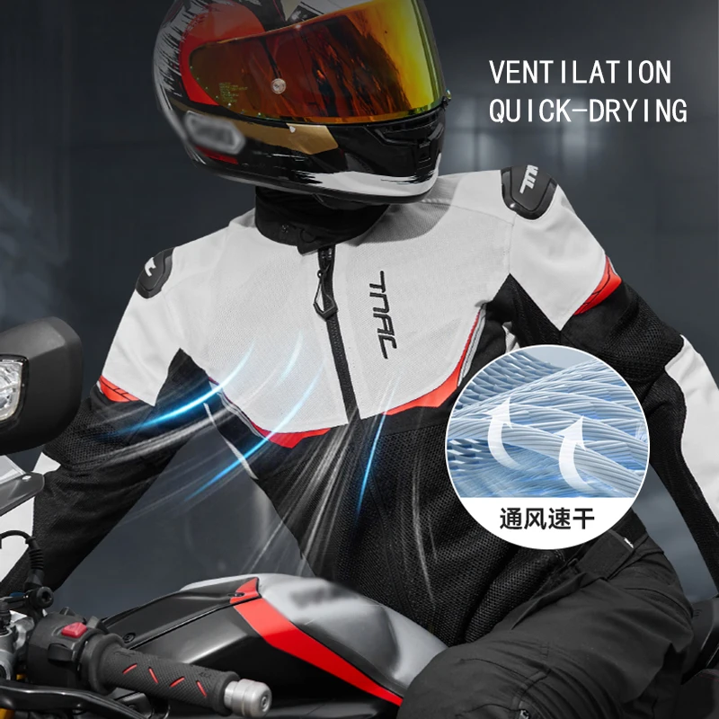 남성용 오토바이 재킷 여름 통기성 메쉬 모토 코트 낙상 방지 CE 보호 통근 오토바이 재킷