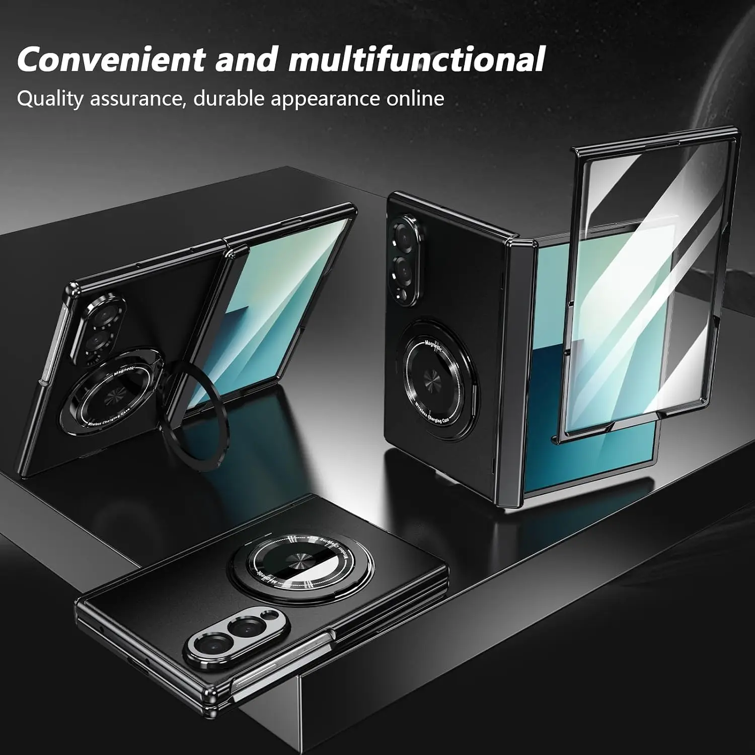 Full-Body Protective Case with Built-in Screen Protector & Rotating Magnetic Kickstand