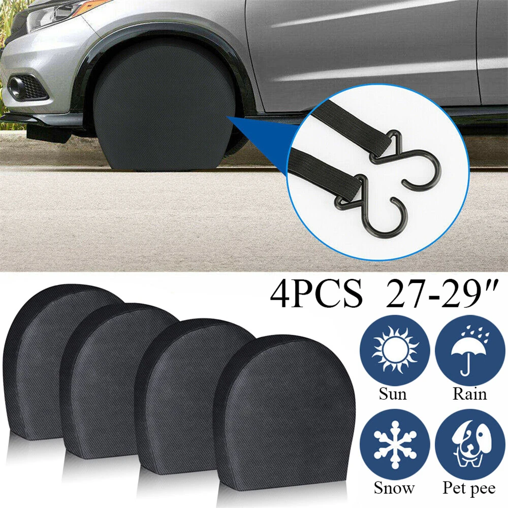 

4PCS Waterproof Tire Covers Wheel & Tyre RV Trailer Camper Sun Protector 27-29"