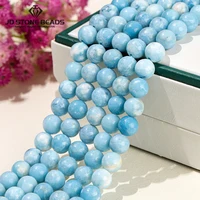 Natural Stone Sea Blue China Larimar Bead Round Loose Spacer Dyed Color Bead For Jewelry Making Diy Bracelet Neckace Accessory 1