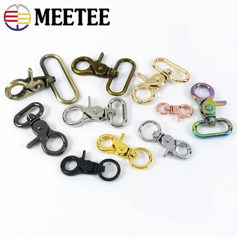 10Pcs 10-50mm 금속 버클 가방 스트랩 개 목걸이 회전 랍스터 걸쇠 웨빙 트리거 스냅 후크 DIY 핸드백 액세서리