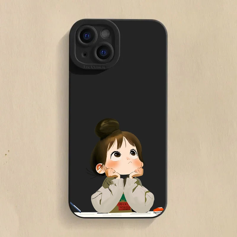 Adorable Angry Girl Printed Silicone Phone Case