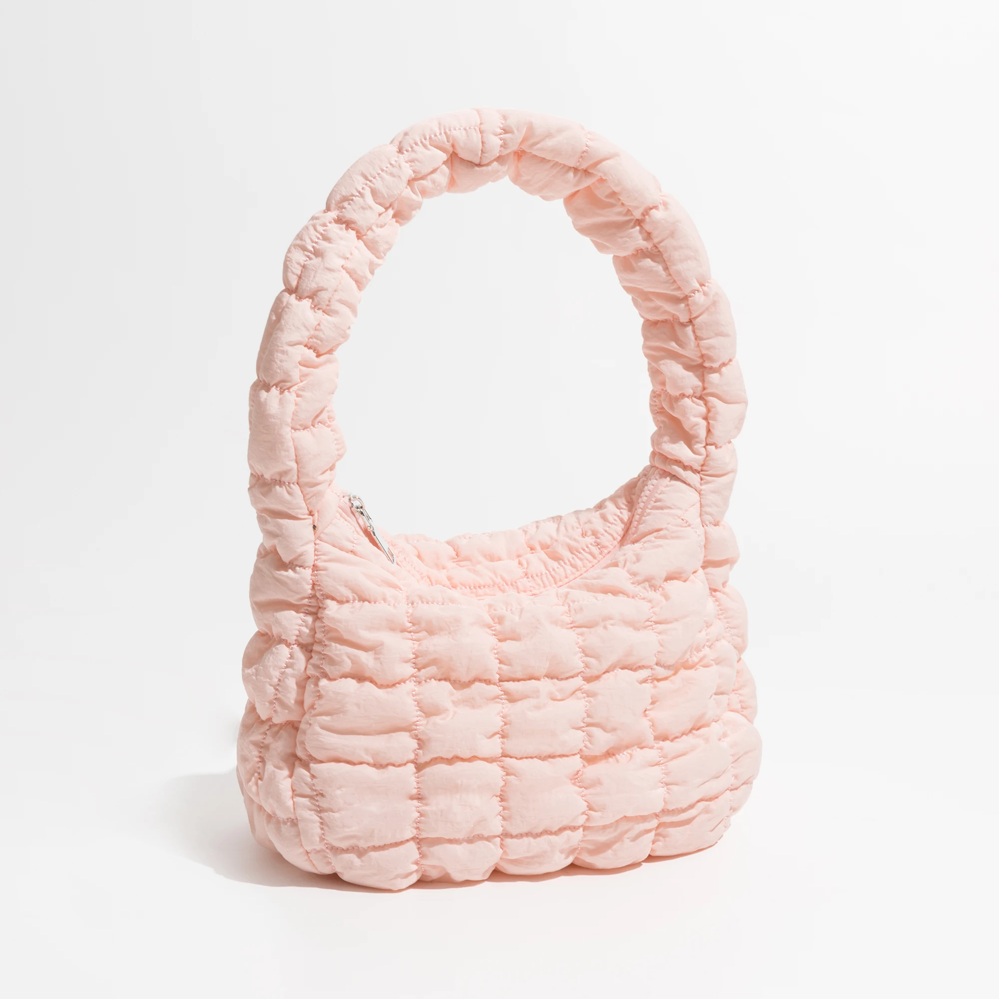 KOKOPEAS Soft Fluffy Quilted Padding Handbag  Puffy Lightweight Tote Bag Cotton Padding Small Shoulder Bag