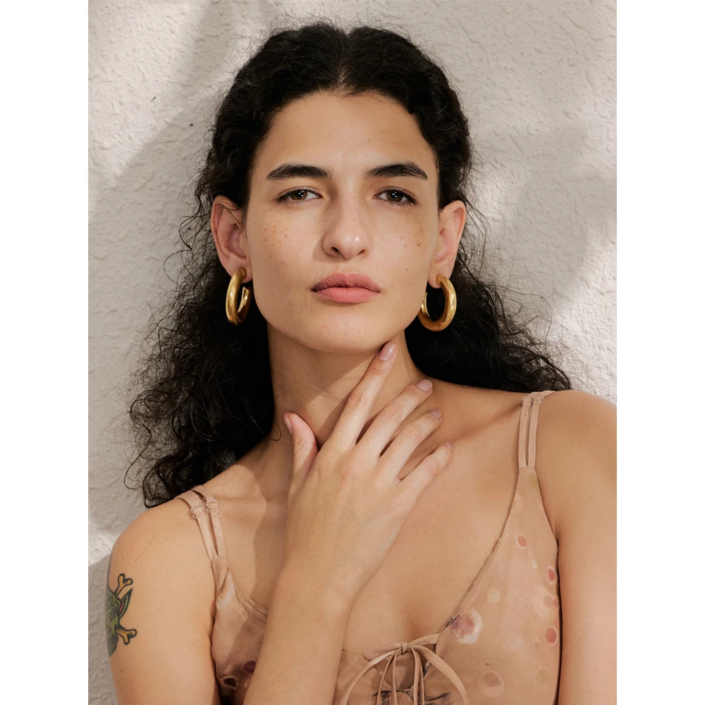 Yhpup Earrings Minimalist C-Shape