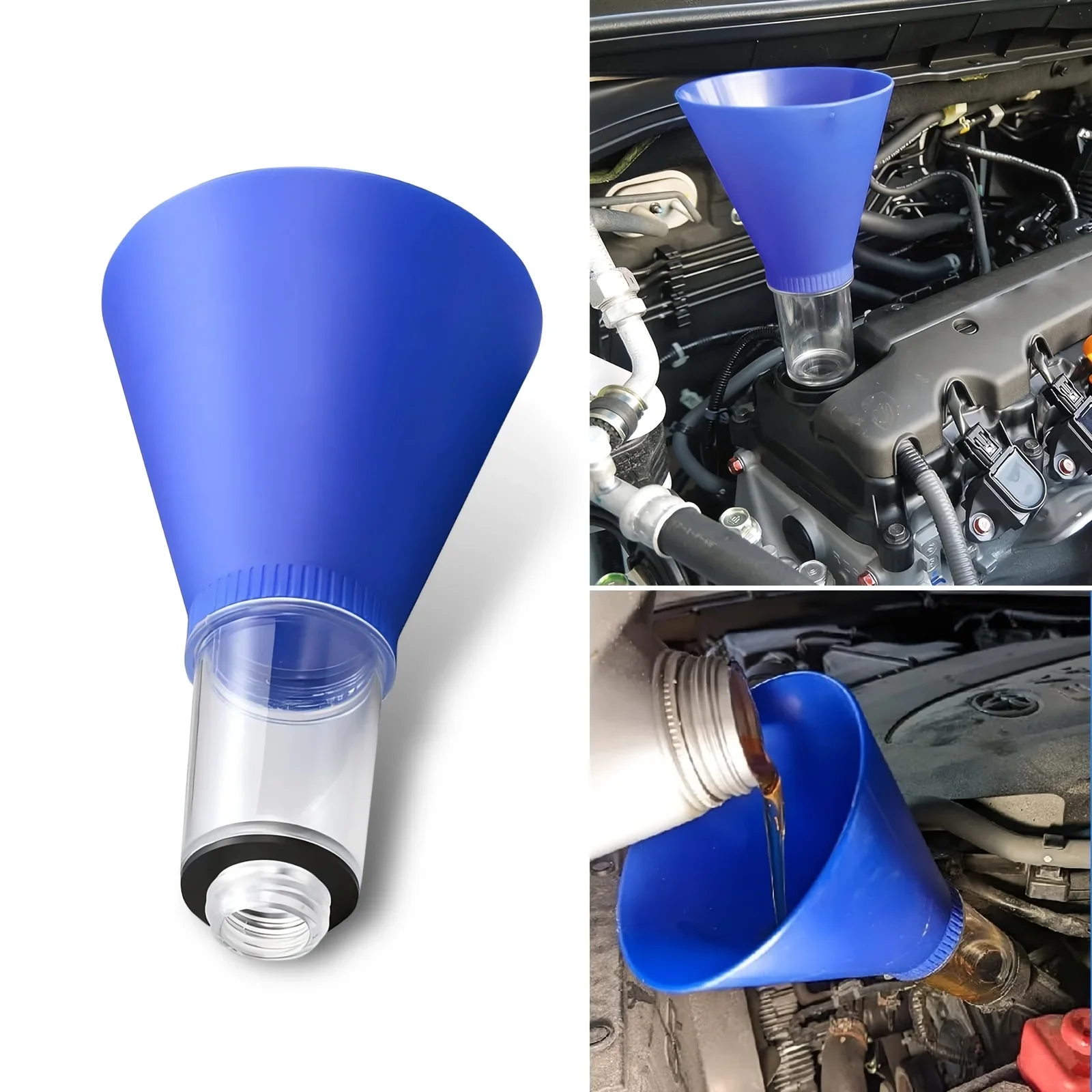 Imbuto per Olio Motore/Anti-Goccia/Operazione Senza Mani/Imbuto per Olio Motore Auto con Filettatura/Adatto - Image 2