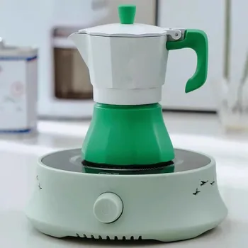 800W Moka Pot Electric Ceramic Stove Coffee Hot Plate Boiling Water Heater Mini Tea Maker Flower Teapot Suitable For Home/Office 1