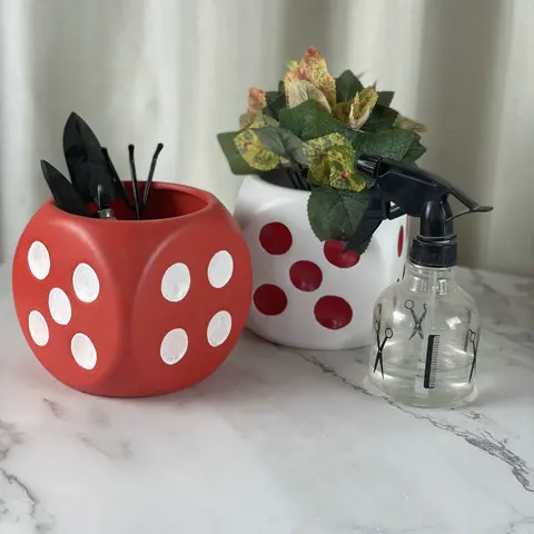 Creative Dice Square Flower Ceramic Pot Pen Holder Storage Jar Container Succulent Flower Pot Home Decoration Vase Storage Tank 3