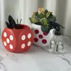 Creative Dice Square Flower Ceramic Pot Pen Holder Storage Jar Container Succulent Flower Pot Home Decoration Vase Storage Tank 3