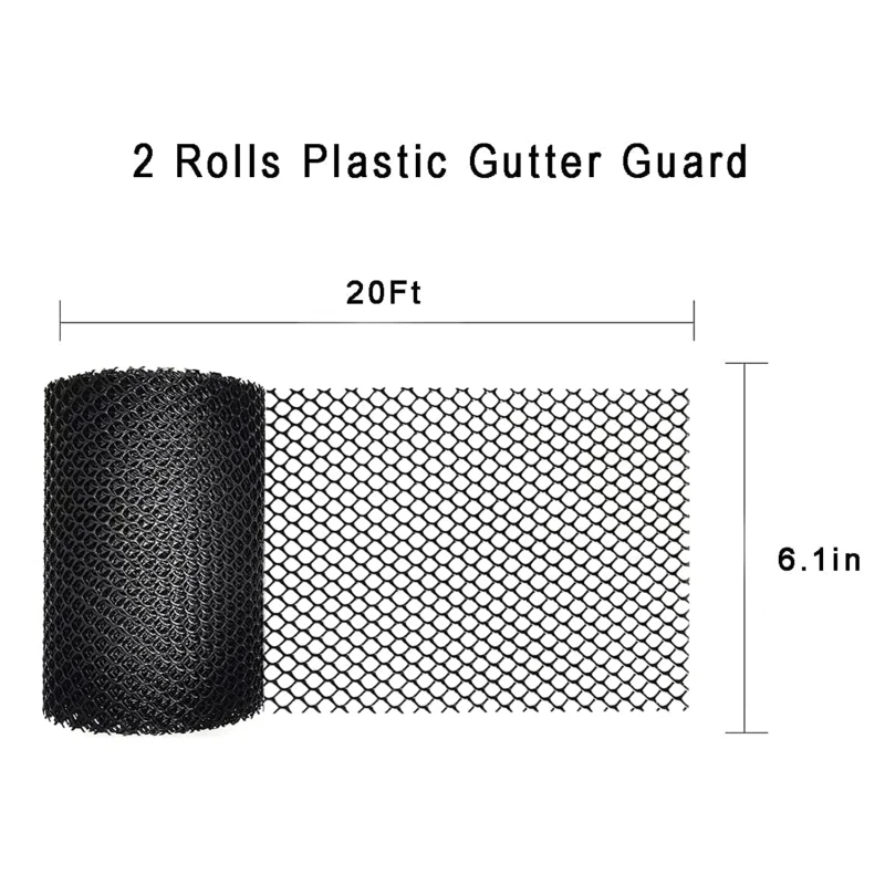 Gutter Guard Mesh PVC Gutter Guard Mesh Roll Outdoor Garden Drainage Protector Leaf Debris Blocker for Preventing Clogged Drains Easy Installation gutter guard mesh