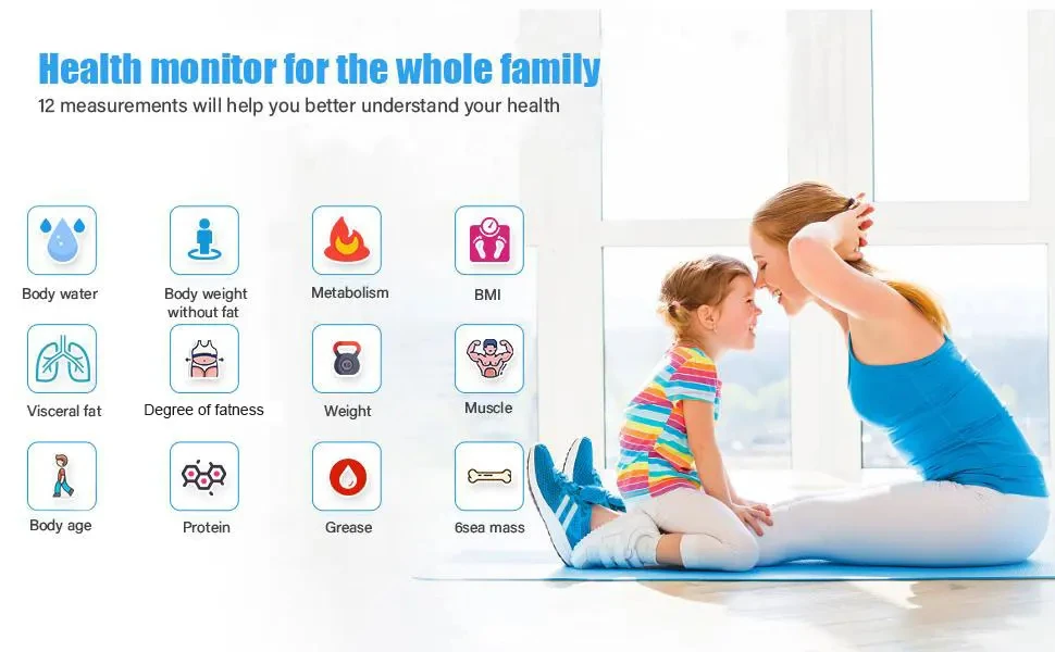 Smart Body Fat Scale With Mobile App Bluetooth Weight Analyzer_voghion.com