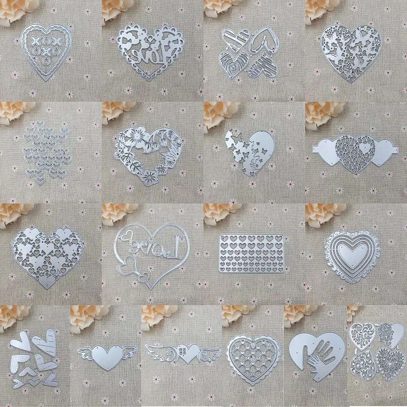 Fustella Metallica A Forma Di Cuore Traforato Per Scrapbooking E Album Fotografico – DIY Embossing, Acciaio, 8,2x7,6cm - 3