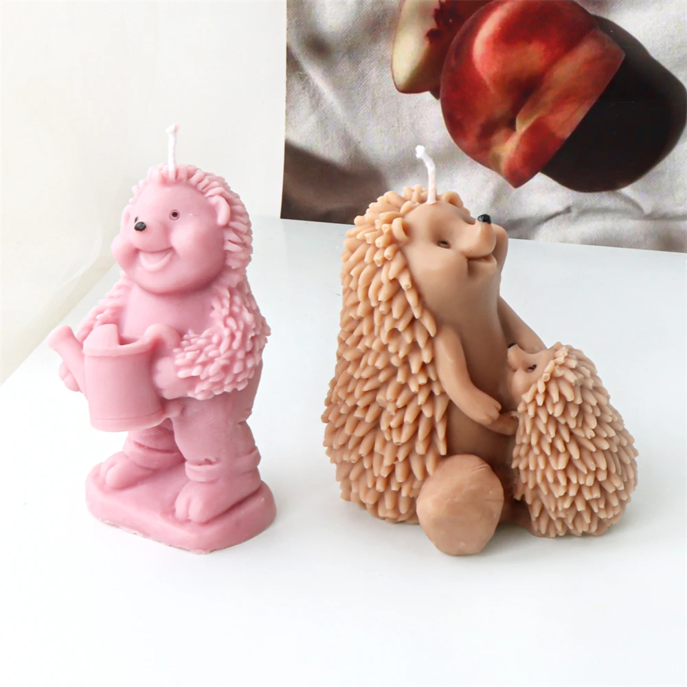 Silicone Mold Silicone Candle Mold Aromatherapy Candle Mold Silicone Candle Molds Candle Mold 3D Cute Hedgehog Candle Silicone Mold DIY Christmas Hedgehog Aromatherapy Candle Plaster Resin Making Mould Animal Home Decor