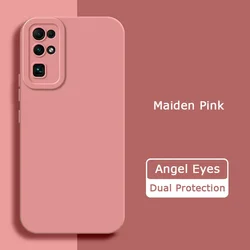 Angel Eyes Square Liquid Silicone Shockproof Protective Phone Cover for Honor 30 Pro Plus (Maiden Pink)