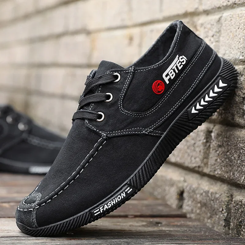 Men's spring summer casual cloth shoes canvas breathable denim old Beijing soft soled lace up driving and hiking sports shoes 2