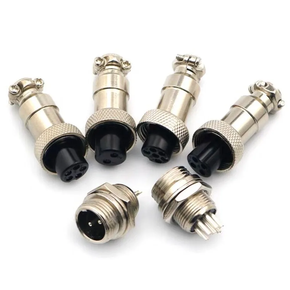 1set GX12 2/3/4/5/6/7 Pin Male + Female 12mm Circular Aviation Socket Plug Wire Panel Connector