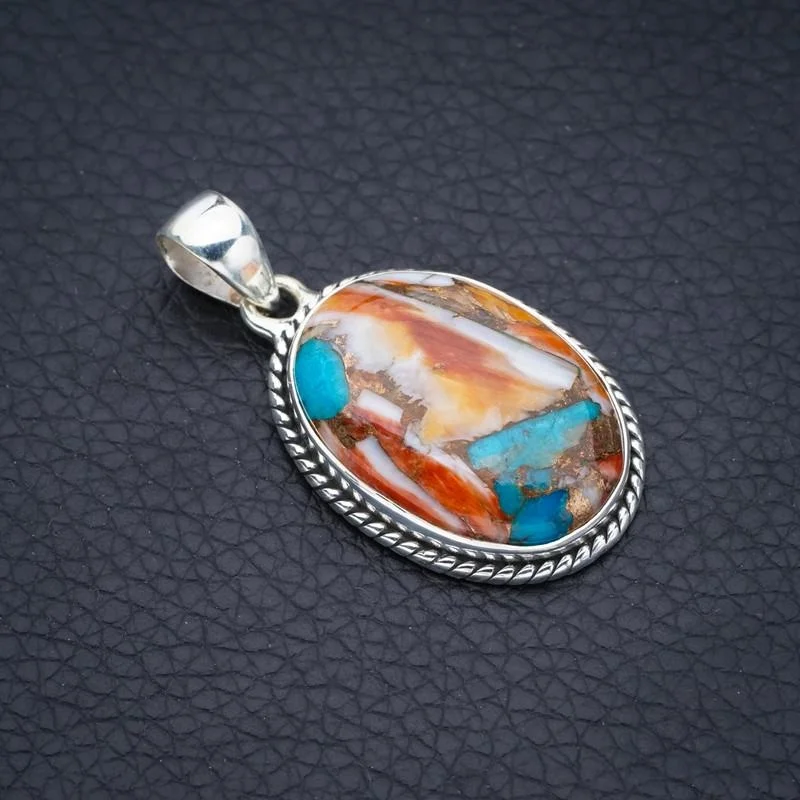 

StarGems Copper Chalcedony Handmade 925 Sterling Silver Pendant 1.5" F3703