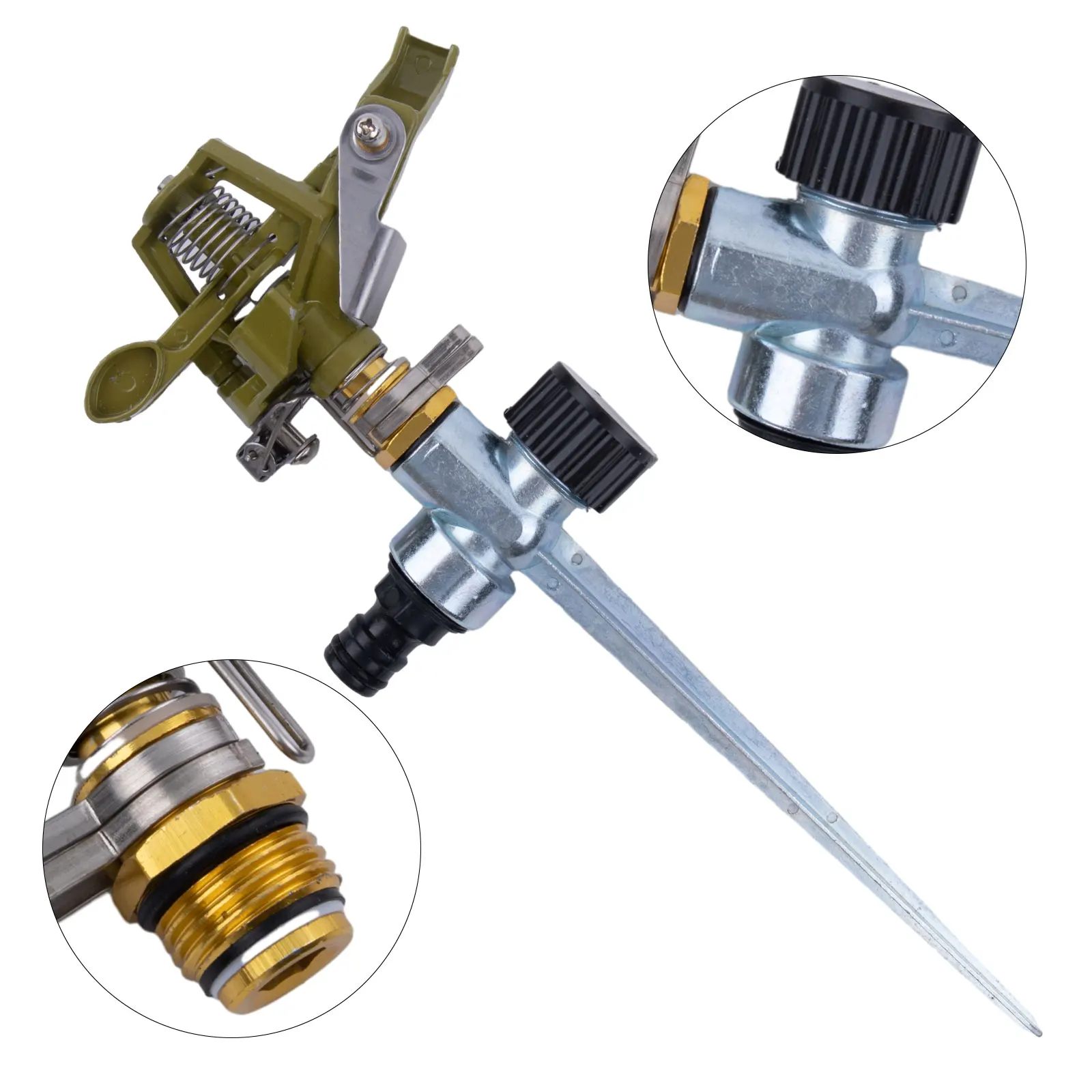 

Rotating Nozzle Lawn Sprinkler With A Metal Tip Zinc Alloy Anti Rust For External Thread DN15 Garden Sprinklers