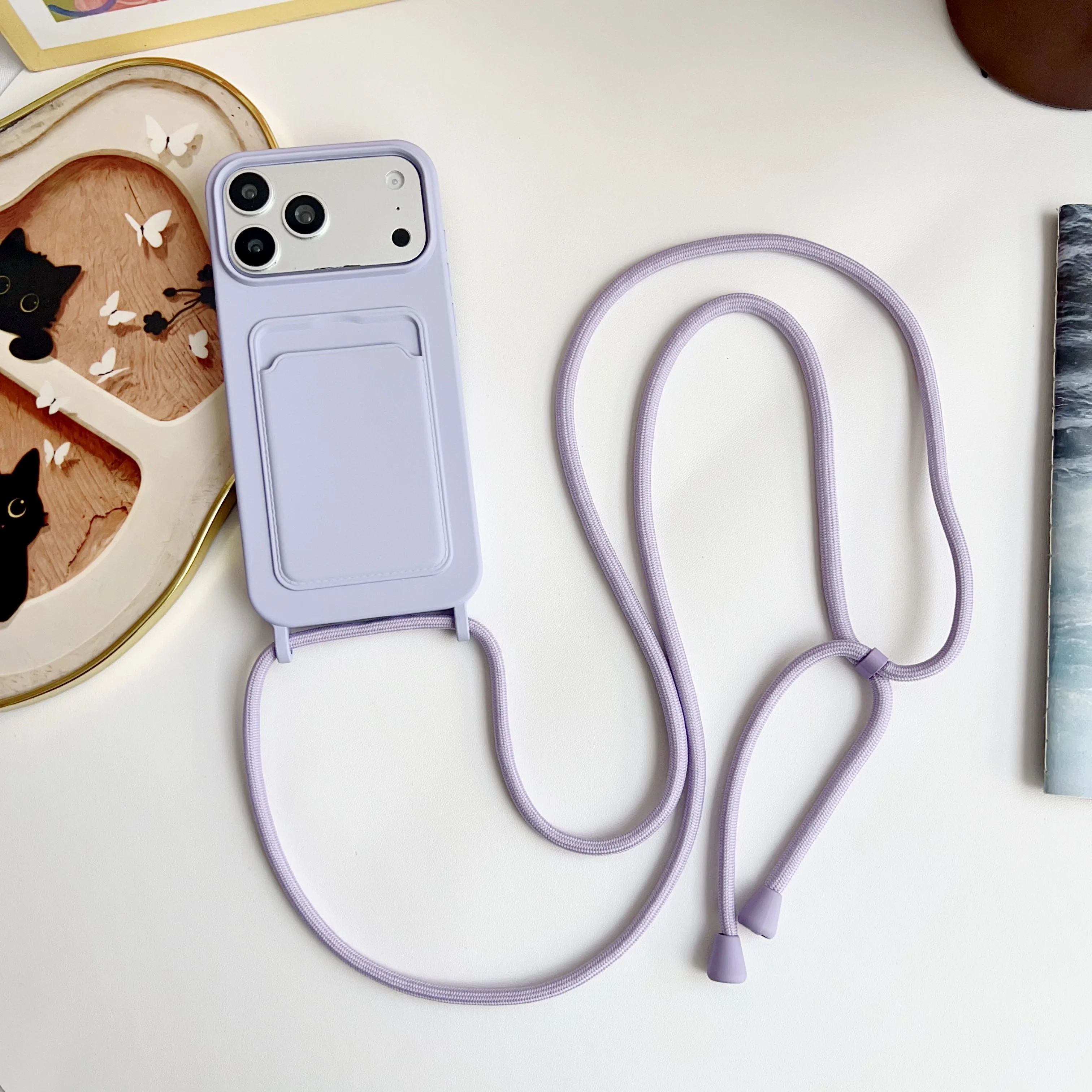 Versatile Crossbody Lanyard Phone Case with Card Slot and Soft Silicone Protector Cover