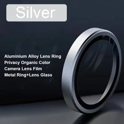 Metal Ring Camera Protector with Tempered Glass Lens Cover Cap for Note15 5G(4Ring) (Silver 01)