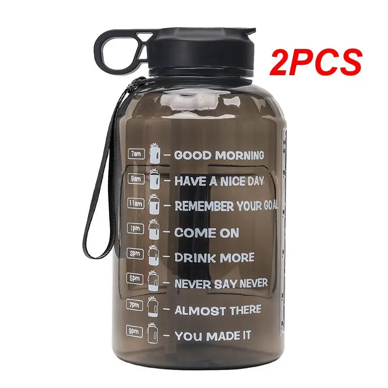 

2PCS Sport Water Bottle 2.2L With Straw Plastic Large Capacity GYM Fitness Tourism BPA FREE Sports Bottles
