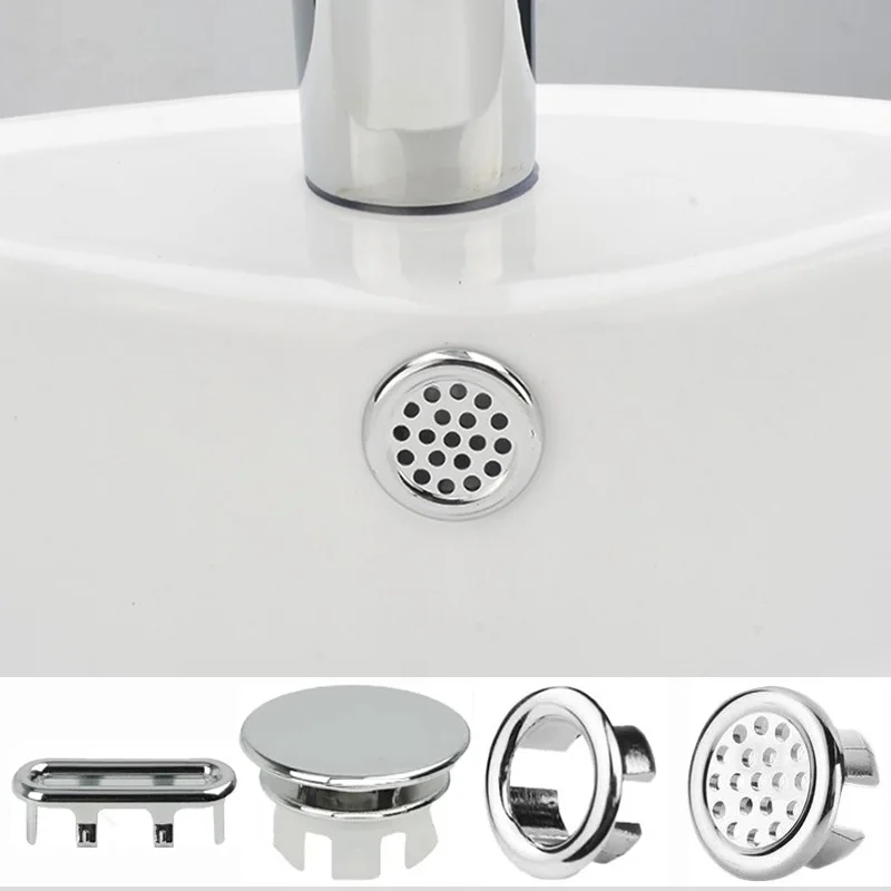 Kitchen Bathroom Basin Circular Overflow Drain Cover Decoration Bathtub