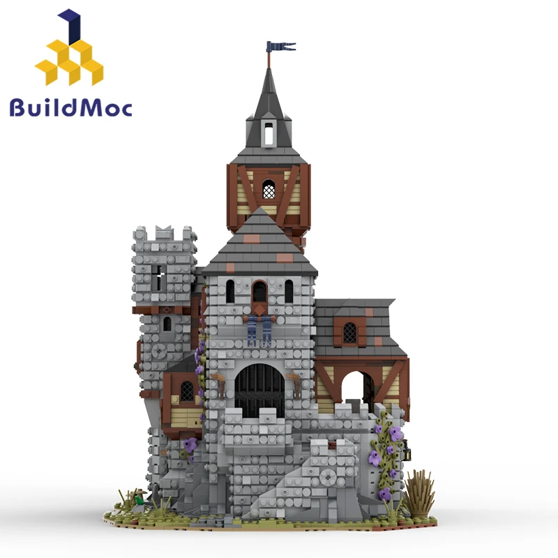 

MOC Retro Architecture Medieval Castle Building Blocks Set Cathedral Famous Church Game Bricks Toys For Children Birthday Gifts