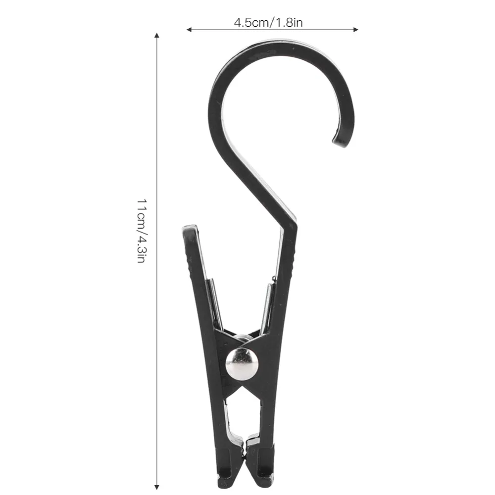 10 Pcs 플라스틱 다목적 교수형 클립 경량 스톰프루프 잠글 수 있는 텐트 타프 후크 클립 블랙 텐트 캐노피 클립