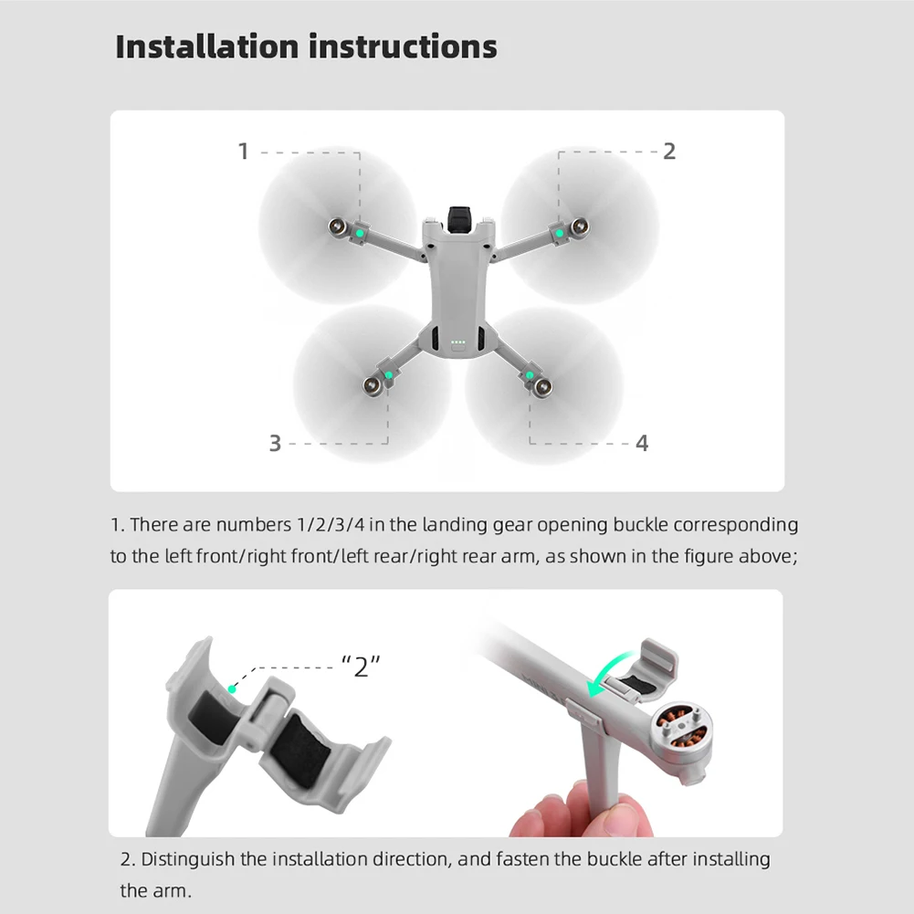 4PCS Drone Heighten Foldable Landing Leg Landing Gear Extended Support Feet Kits Quick Release for DJI Mini 3 Pro Drone