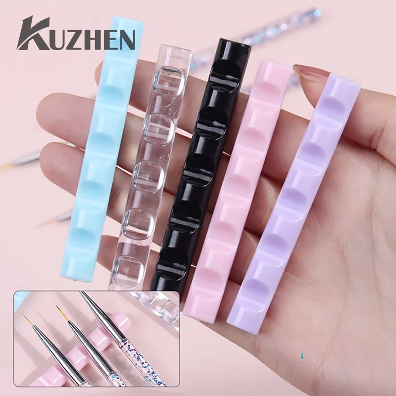

1PC 5 Grids Acrylic Nail Brush Rack Shelf Painting Pen Rest Holder Stand Colorful UV Gel Brush Display Holder