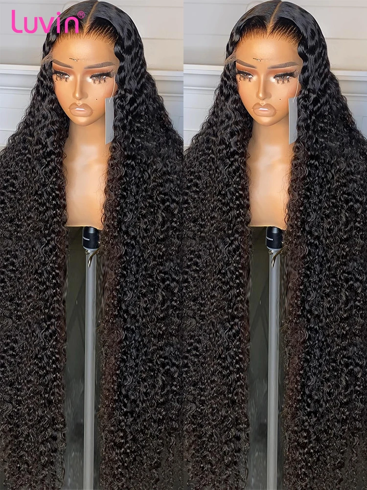 Deep Wave 13x6 HD Transparent High Density Lace Frontal Human Hair Wig Brazilian Remy 13x4 Water Curly Front Wig for Women human hair wigs