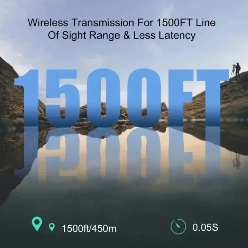 450M Wireless HDMI-Compatible Video Extender Kit Transmitter Receiver for Gaming Cameras Supported with NP-F Series Batteries