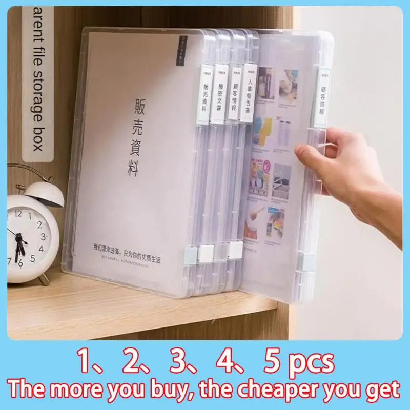 

A4/A5 Transparent File Folder Large Capacity Paper Data Book File Organizer Portfolio Office Stationery Storage Home Oragnise