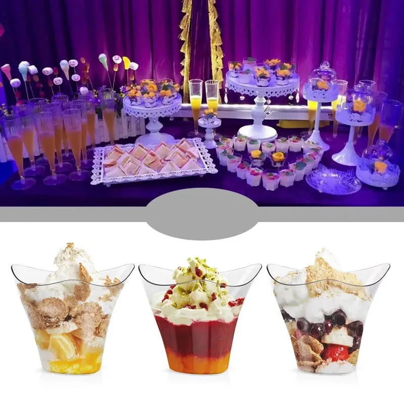 25/50PCS Disposable Dessert Cups for Party Birthday 3.4OZ Twisted Triangle Mousse Dessert Cup Ice Cream Cup Frozen Pudding Cup BEST SELLERS 25/50PCS Disposable Dessert Cups for Party Birthday 3.4OZ Twisted Triangle Mousse Dessert Cup Ice Cream Cup Frozen Pudding Cup BEST SELLERS