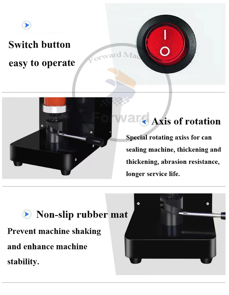 Description Picture 3 of itemCommercial Can Sealing Machine 55mm Caliber Beverage Bottle PET/Aluminum Bottle 330/500/650ml Cans Sealer