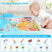 80x50cm Cartoon Musical Piano Mat Floor Play Mat For Kids Educational Toys Jazz Drum Toys with 6 Instruments Sounds Music Toys 2