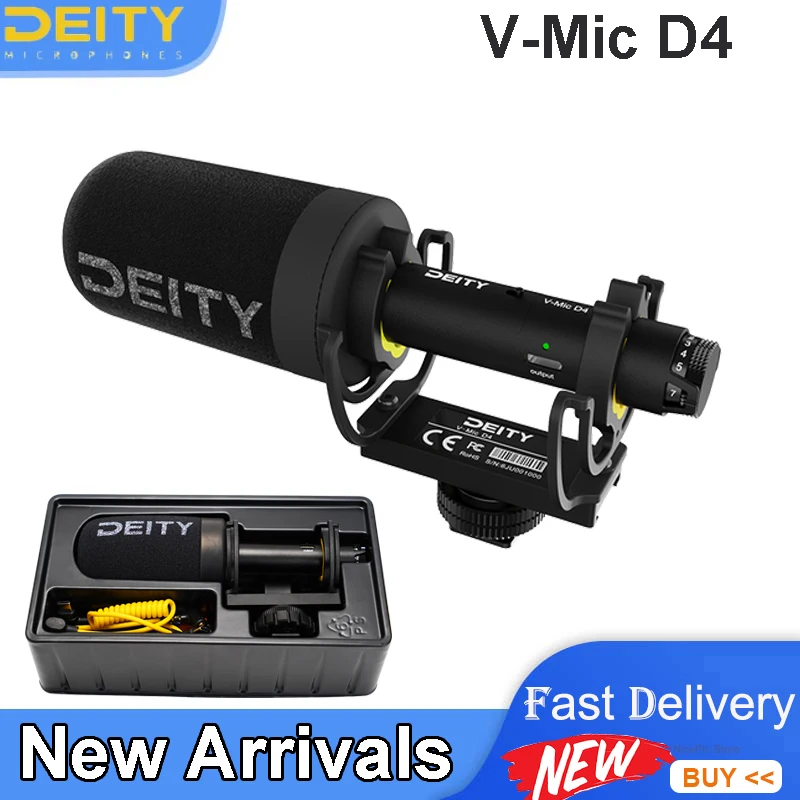 

Deity V-MIC D4 Super-Cardioid Directional Shotgun Microphone Vlogging Condenser Recording for DSLR Cameras, Smartphones, Laptops