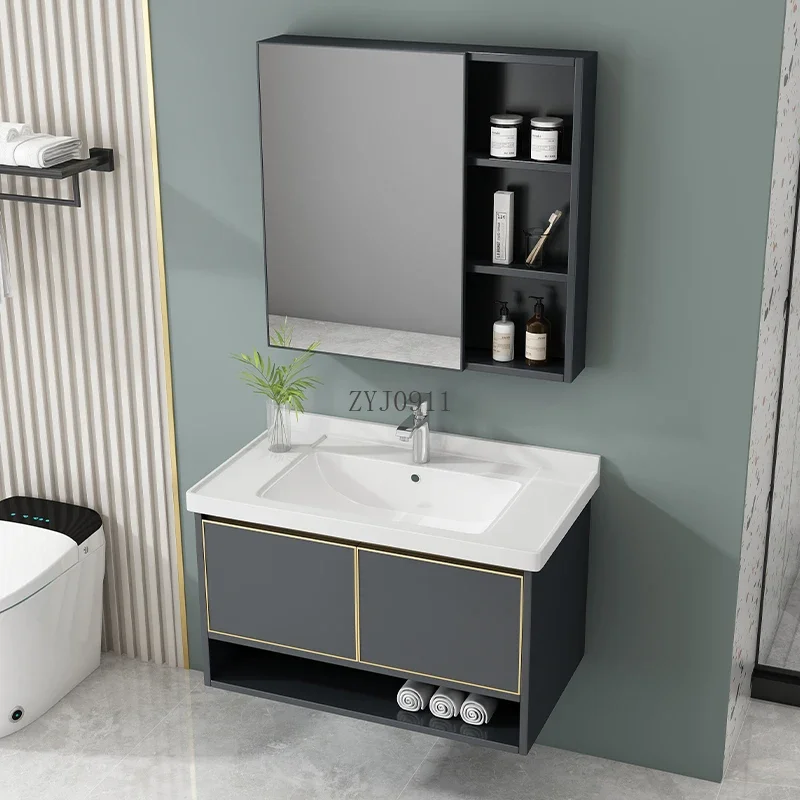 Bathroom Cabinet Combination Set Bathroom Ceramic Integrated Basin Wash Basin Washbasin