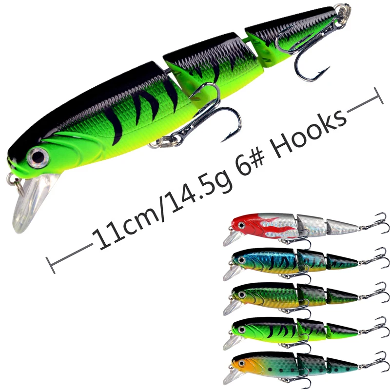 

1PCS Wobblers Fishing Lure Multi-section Hard Bait110mm 15g Artificial Bait Minnow Lure Crankbait Perch Carp Fishing Tackle Lure