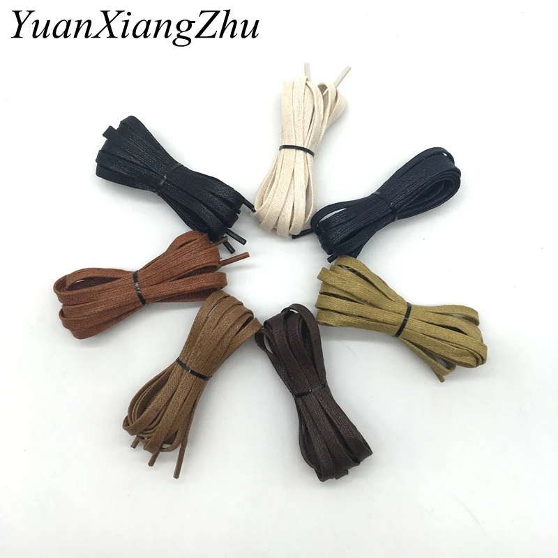 Shoe Laces 1Pair Waxed Flat Shoelaces Leather Waterproof Casual Shoes Laces Unisex Boots 60 80 100 120 140 160 180CM