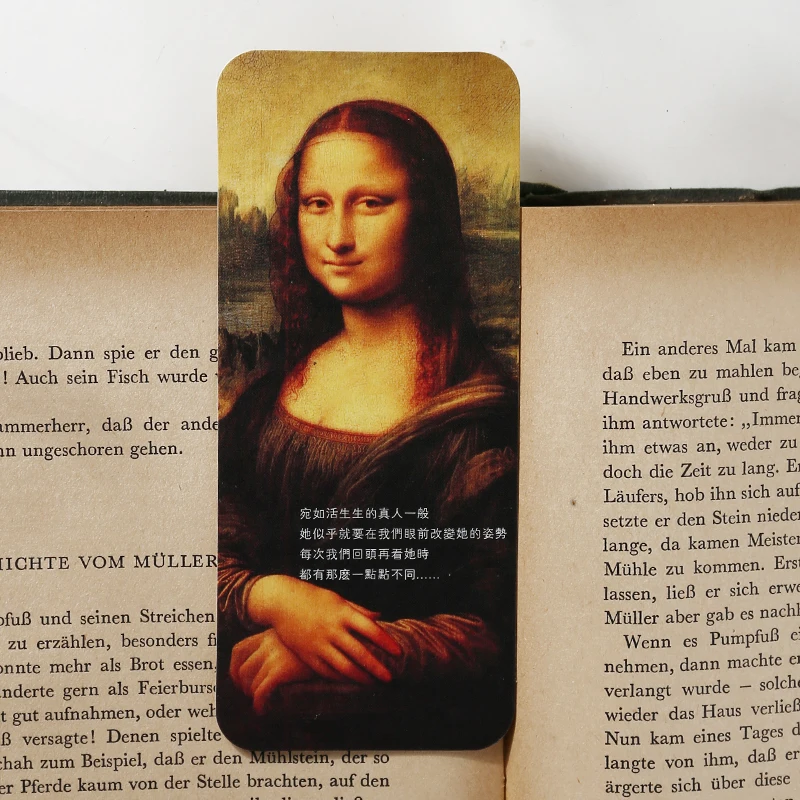 World Famous Painting Retro Cardboard Bookmark Mona Lisa Book Holder Gift Stationery 10 Pcs/Set floral painting bookmark,bookmarks stationery supplies