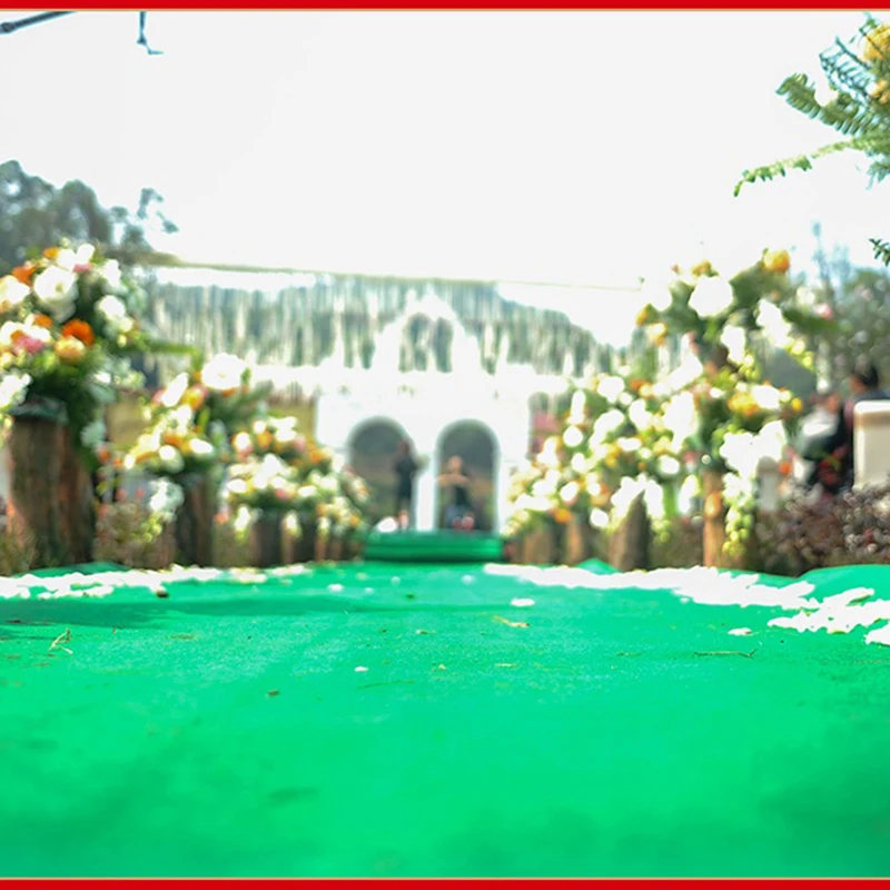 Green Wedding Carpet and Non-woven Non Slip Carpet for Aisle, Birthday Party Decoration