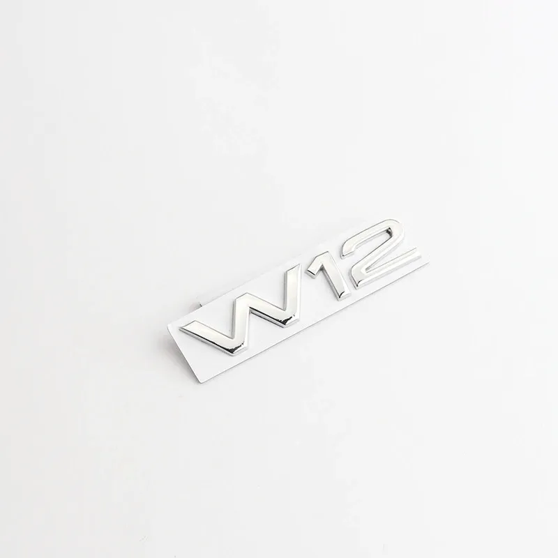 3D 금속 크롬 블랙 W12 로고 문자 데칼 자동차 펜더 트렁크 배지 아우디 A8 D3 S8 A8L Q7 W12 엠블럼 스티커 액세서리